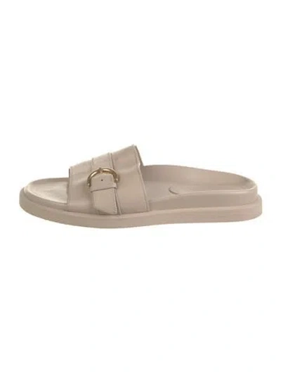 Pre-owned Gianvito Rossi Leather Slides In Neutral