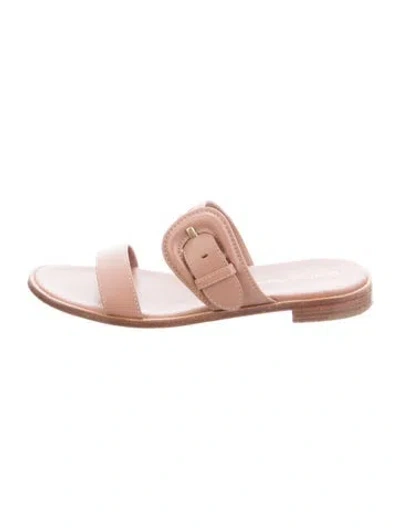 Pre-owned Gianvito Rossi Leather Slides In Neutrals