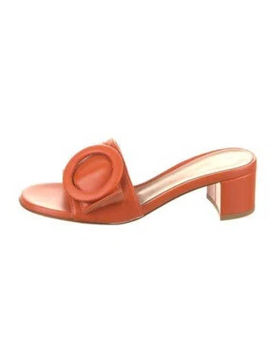 Pre-owned Gianvito Rossi Leather Slides In Orange