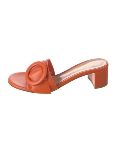 Pre-owned Gianvito Rossi Leather Slides In Orange
