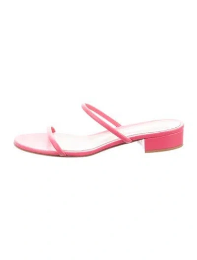 Pre-owned Gianvito Rossi Leather Slides In Pink