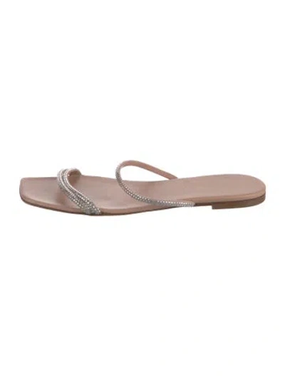 Pre-owned Gianvito Rossi Leather Slides In Pink
