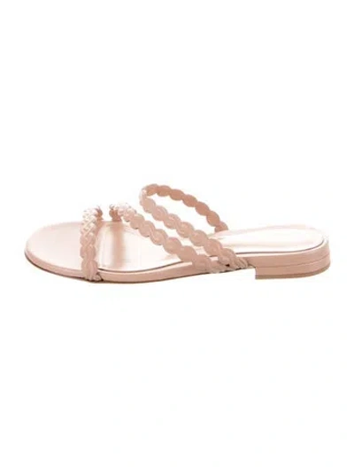 Pre-owned Gianvito Rossi Leather Slides In Pink
