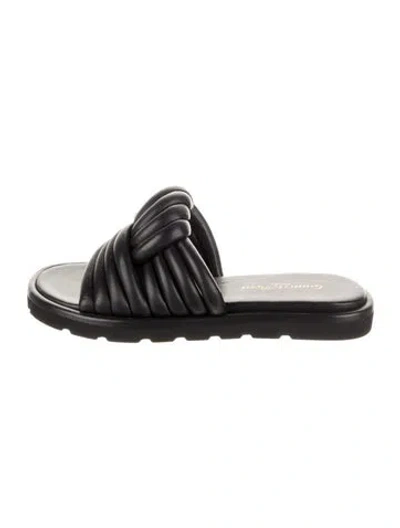 Pre-owned Gianvito Rossi Leather Slides W/ Tags In Black