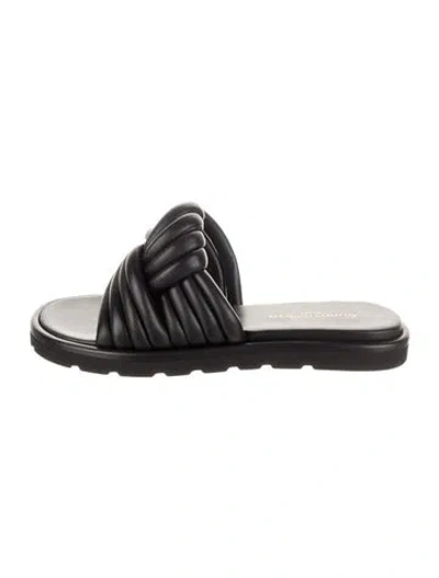 Pre-owned Gianvito Rossi Leather Slides W/ Tags In Black