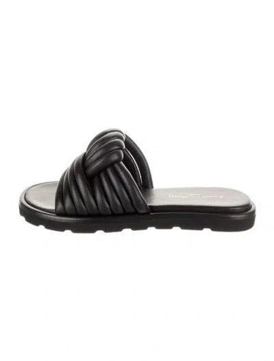 Pre-owned Gianvito Rossi Leather Slides W/ Tags In Black