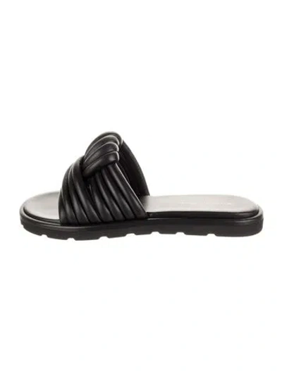 Pre-owned Gianvito Rossi Leather Slides W/ Tags In Black