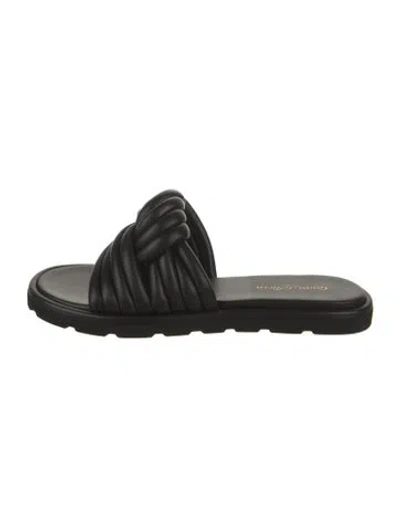 Pre-owned Gianvito Rossi Leather Slides W/ Tags In Black