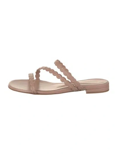 Pre-owned Gianvito Rossi Leather Slides W/ Tags In Neutral