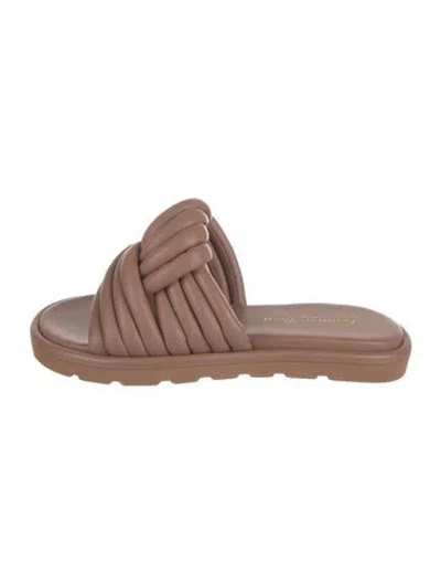 Pre-owned Gianvito Rossi Leather Slides W/ Tags In Pink