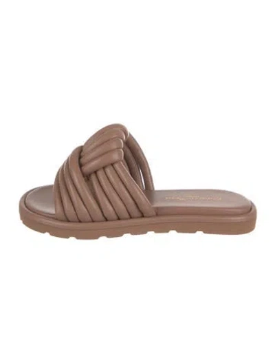 Pre-owned Gianvito Rossi Leather Slides W/ Tags In Pink
