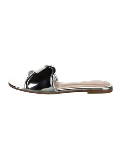 Pre-owned Gianvito Rossi Leather Slides W/ Tags In White