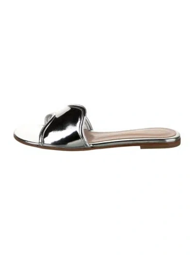 Pre-owned Gianvito Rossi Leather Slides W/ Tags In White