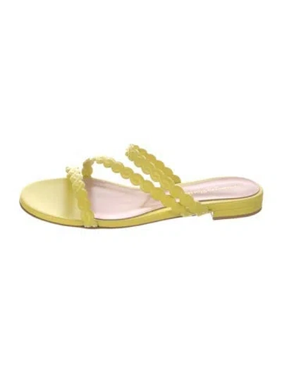 Pre-owned Gianvito Rossi Leather Slides W/ Tags In Yellow
