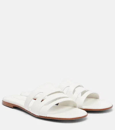 Gianvito Rossi Leather Slides In White