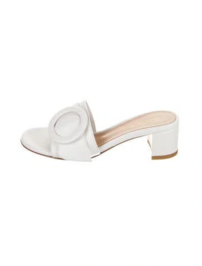 Pre-owned Gianvito Rossi Leather Slides In White