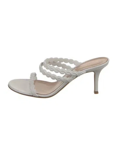 Pre-owned Gianvito Rossi Leather Slides In White
