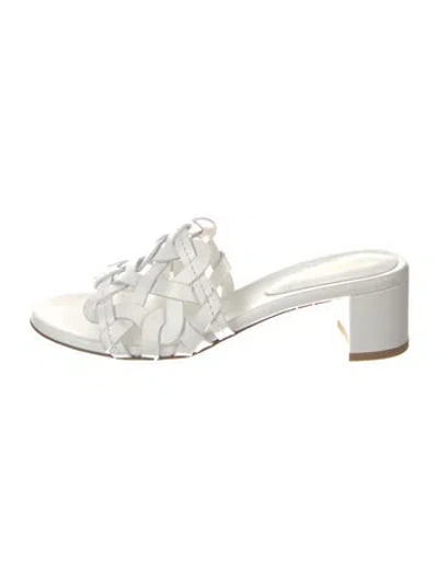 Pre-owned Gianvito Rossi Leather Slides In White