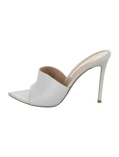 Pre-owned Gianvito Rossi Leather Slides In White