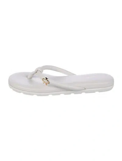 Pre-owned Gianvito Rossi Leather Slides In White