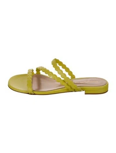 Pre-owned Gianvito Rossi Leather Slides In Yellow