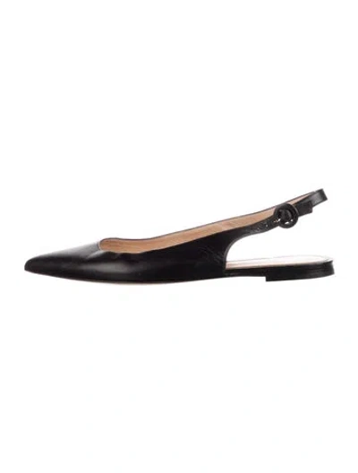 Pre-owned Gianvito Rossi Leather Slingback Flats In Black