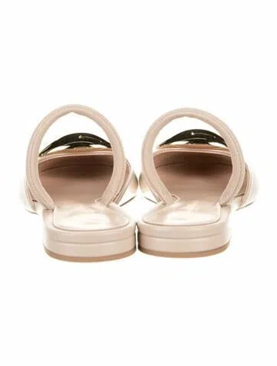 Pre-owned Gianvito Rossi Leather Slingback Flats In Neutral