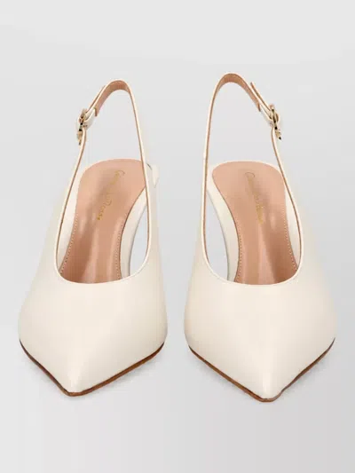 Gianvito Rossi Leather Slingback Mules In White