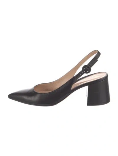 Pre-owned Gianvito Rossi Leather Slingback Pumps In Black