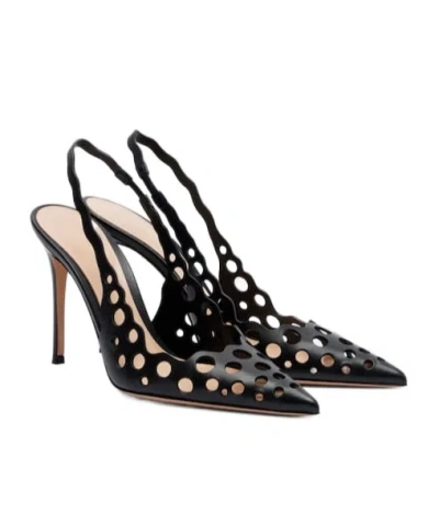Gianvito Rossi Leather Slingback Pumps In Black