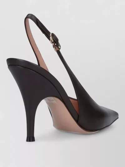 Gianvito Rossi Leather Slingback Pumps Pointed Toe Design In Black