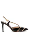 Gianvito Rossi Elegant Pointed Toe Leather Slingbacks With Stiletto Heel
