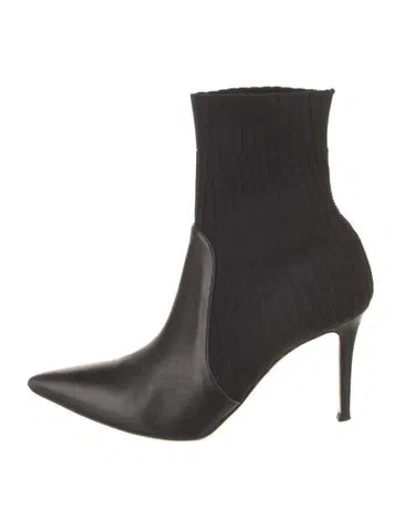Pre-owned Gianvito Rossi Leather Sock Boots In Black