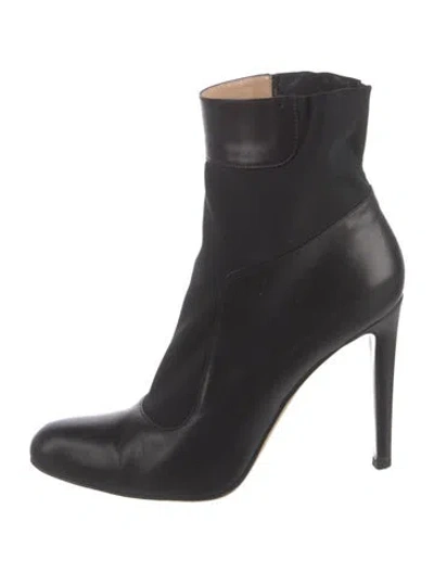 Pre-owned Gianvito Rossi Leather Sock Boots In Black