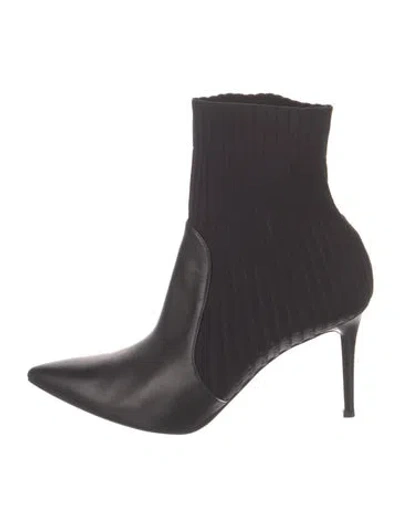 Pre-owned Gianvito Rossi Leather Sock Boots In Black