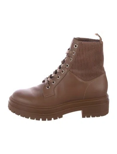 Pre-owned Gianvito Rossi Leather Sock Boots In Brown