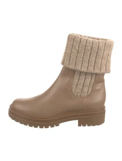 Pre-owned Gianvito Rossi Leather Sock Boots In Neutral