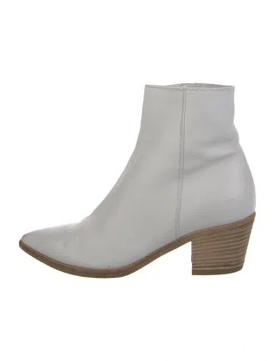 Pre-owned Gianvito Rossi Leather Sock Boots In White
