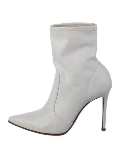 Pre-owned Gianvito Rossi Leather Sock Boots In White