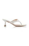 Gianvito Rossi Leather Heeled Thong Sandals In White