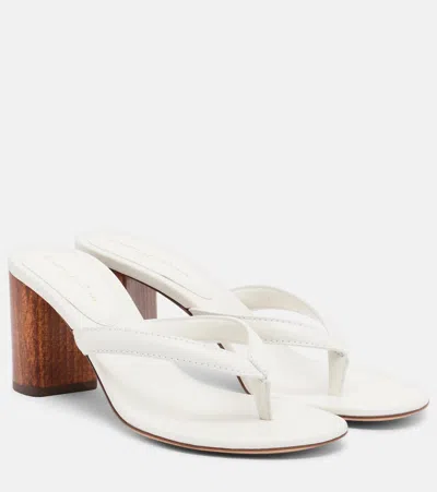 Gianvito Rossi Leather Thong Sandals In White