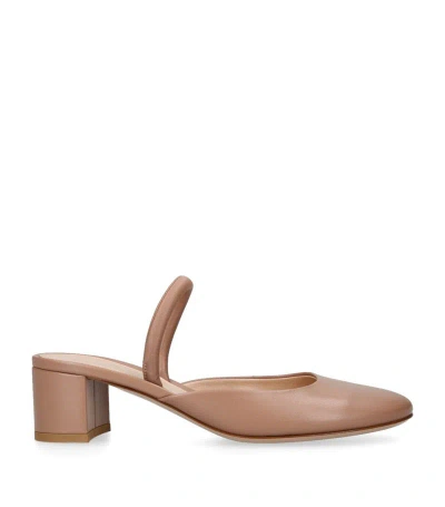 Gianvito Rossi Leather Tivoli Mules 55 In Pink