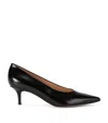 Gianvito Rossi 70mm Vitello Middle Heel Leather Pump In Black