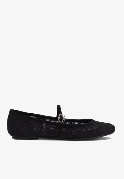 GIANVITO ROSSI LEATHER-TRIMMED MESH BALLET FLATS