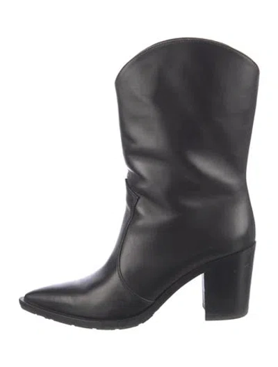 Pre-owned Gianvito Rossi Leather Western Boots In Black