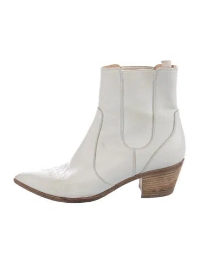 Pre-owned Gianvito Rossi Leather Western Boots In White