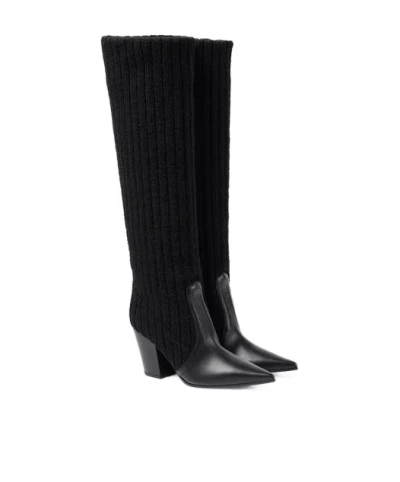 Gianvito Rossi Leather-trimmed Knee-high Boots In Multi