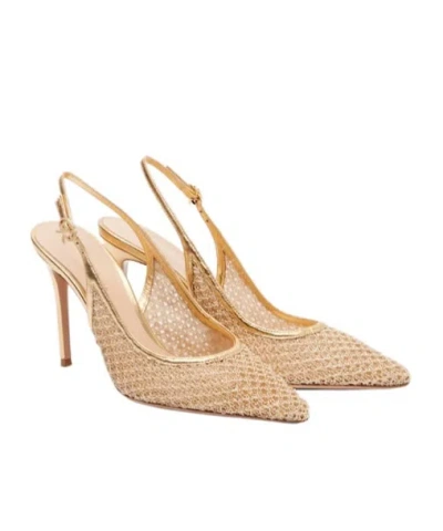 Gianvito Rossi Leather-trimmed Slingback Pumps In Neutral