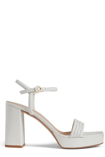 Gianvito Rossi Lena Leather Platform Sandals In White