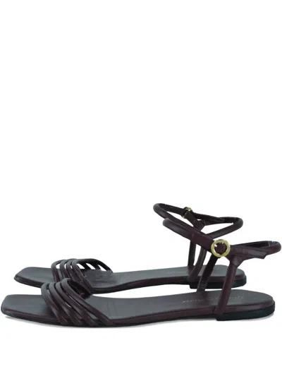 Pre-owned Gianvito Rossi Lena Leather Flat Sandals In Brown